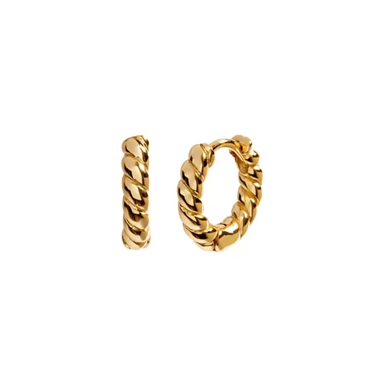 Plating Design Fashion Twist Copper Earrings Plating Copper Earrings