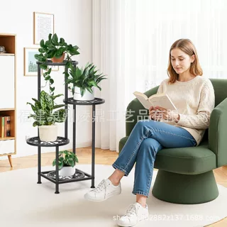 跨境4层植物支架室内外金属花架展示架多层植物角高花架