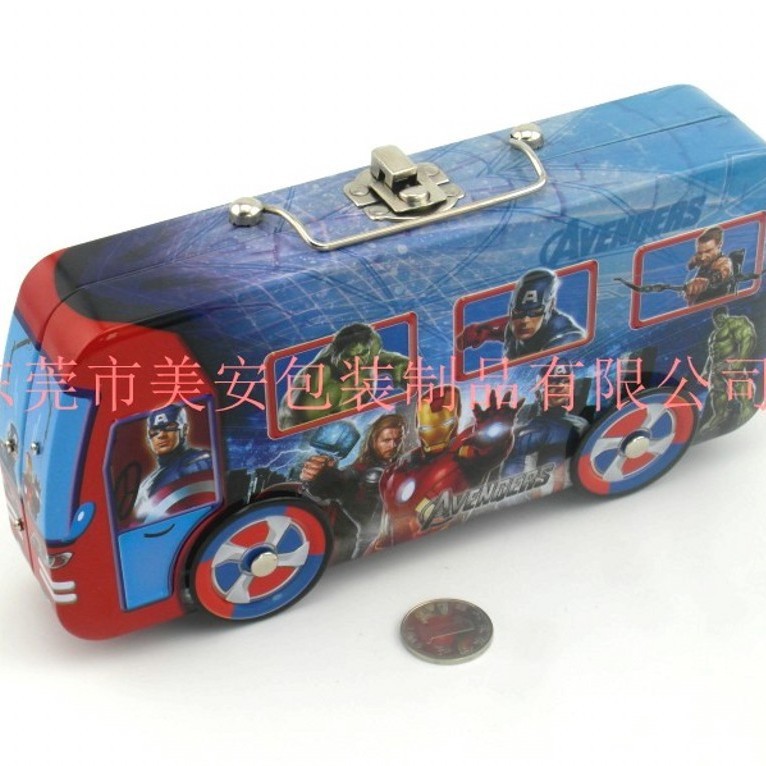 双层文具盒 车仔铁盒 车仔文具铁盒 儿童赠品铁盒 礼品包装文具盒