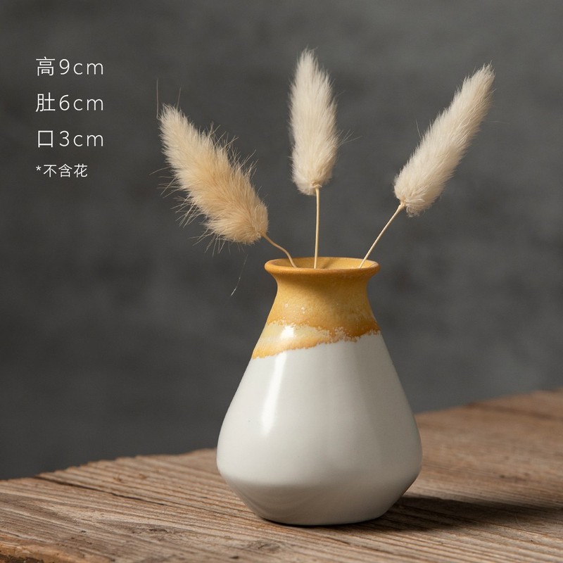 景德镇陶瓷小花瓶ins风卧室水培植物客厅摆件插花干花手工装饰品|undefined