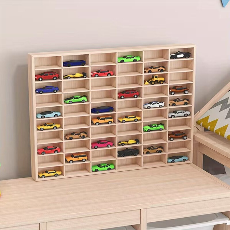 Cross-Border Wooden Storage Box Hot Wheels Model Display Rack Small Car Multi-Compartment Display Cabinet Toy Car Storage Rack