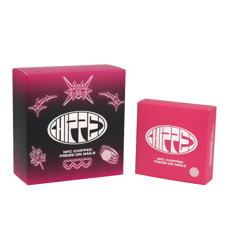 工厂定 制包装盒印刷渐变彩色产品纸盒折叠美甲