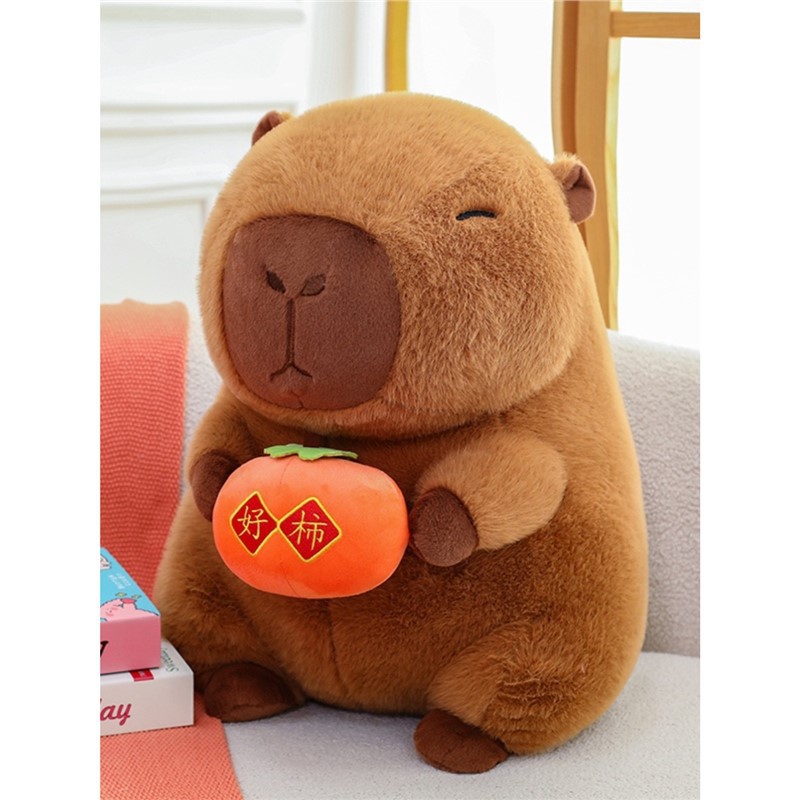 만화 변형 잉어 물고기 카피 발라 인형은 여성을위한 감 카피 바라 인형 봉제 장난감 생일 선물을 사랑할 수 있습니다