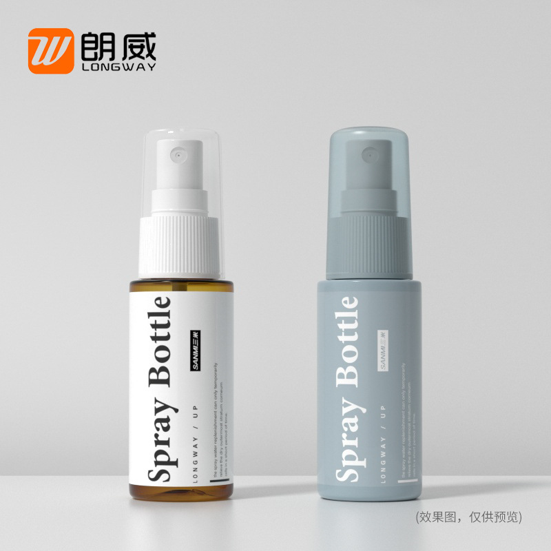 40ml hombro plano transparente cubierta completa botella de spray cosmético boquilla de plástico