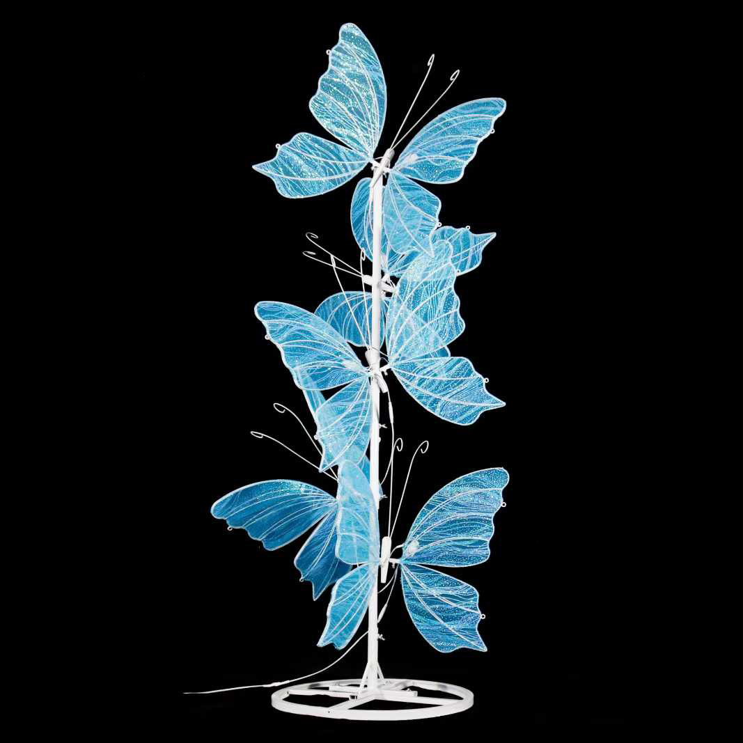 婚庆蝴蝶柱立体薄纱翅膀仿真蝴蝶发光婚礼装饰婚庆道具灯具路引灯