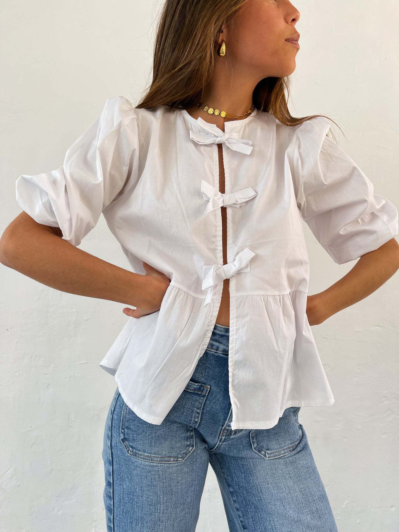 210g Weight Half Sleeve Sleeve Length Tie Placket Type Regular Sleeve Sleeve Type Polyester Fabric Type Regular Top Length Blouse Tops Type Holiday Occasion Round Neck Neckline Loose Fit Type Stripe Pattern Summer, Spring Season Women's Gender Streetwear Style Wholesale Women's Streetwear Stripe Half Sleeve Blouses 24