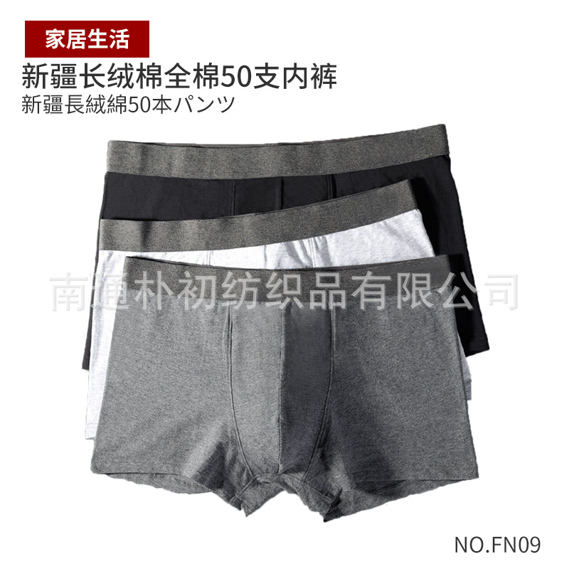 FN09 Unbranded Japanese Style Men's Briefs Xinjiang Long Staple Cotton 100% Cotton 50S Shorts Men's Pure Cotton Underwear