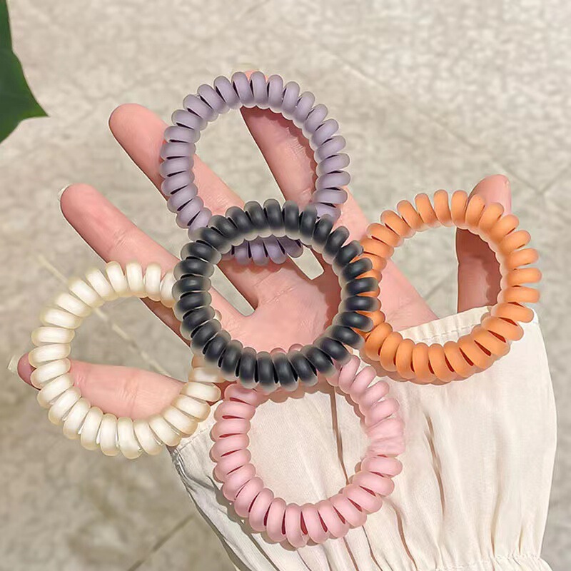Frosted silk screen printing telephone line Hair ring high elastic matte phone ring rubber band hair rope female ponytail