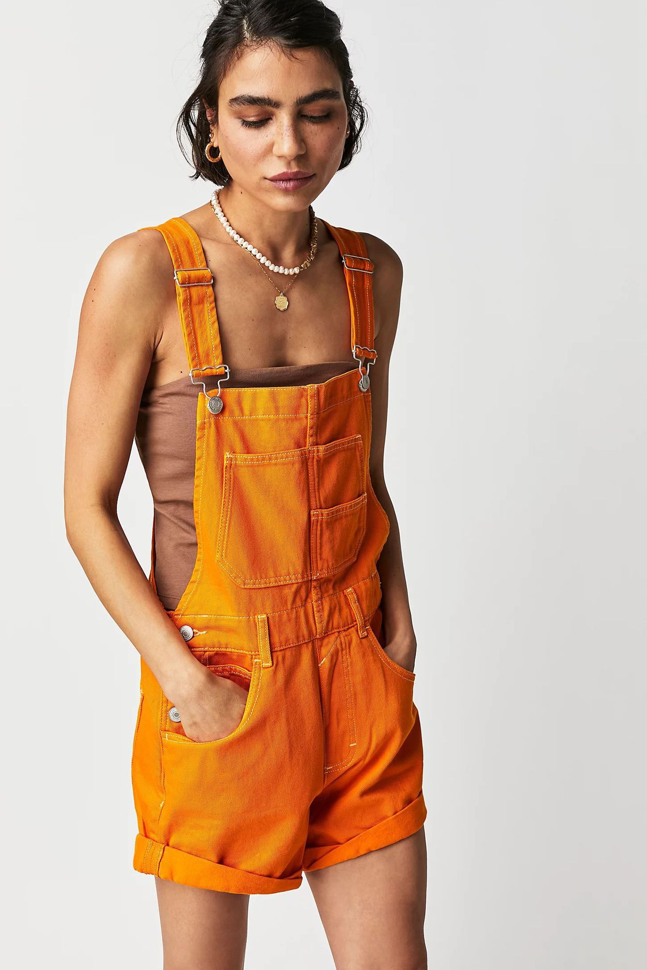 Women's Solid Colour Loose Fit Denim Overalls Casual Cotton Jeans_voghion.com