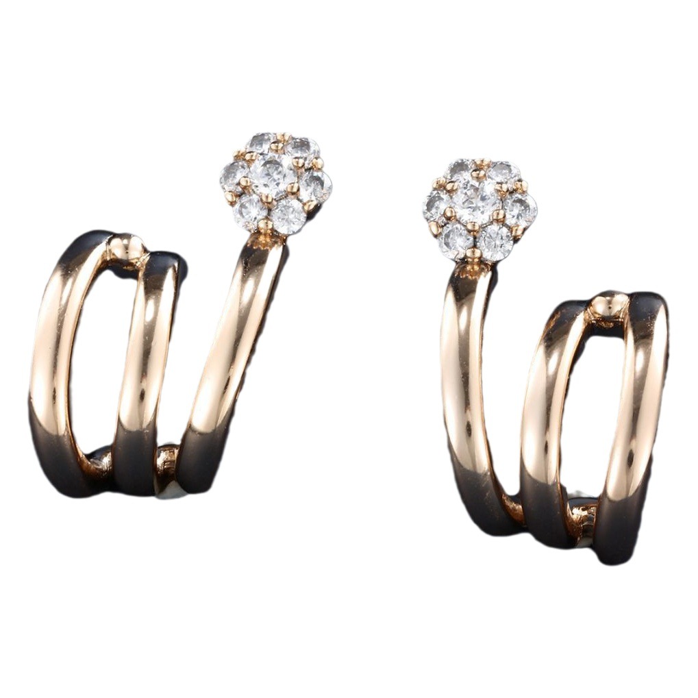 Xupar joyería europea y americana de la moda red exquisitos pendientes personalizados pendientes de línea curva de tres garras pendientes de alto grado