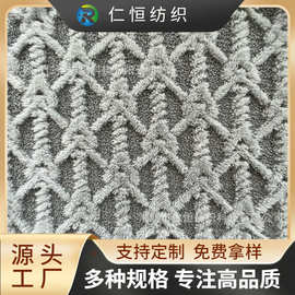 工厂供应提花颗粒小兔毛剪花长毛绒面料 PV绒鞋帽玩具抱枕面料