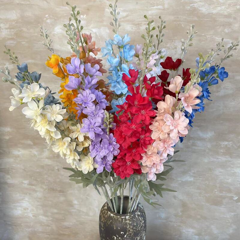 Simulation 2-fork flocking delphinium hyacinth wedding auditorium decoration road lead high flower arrangement home photography fake flower