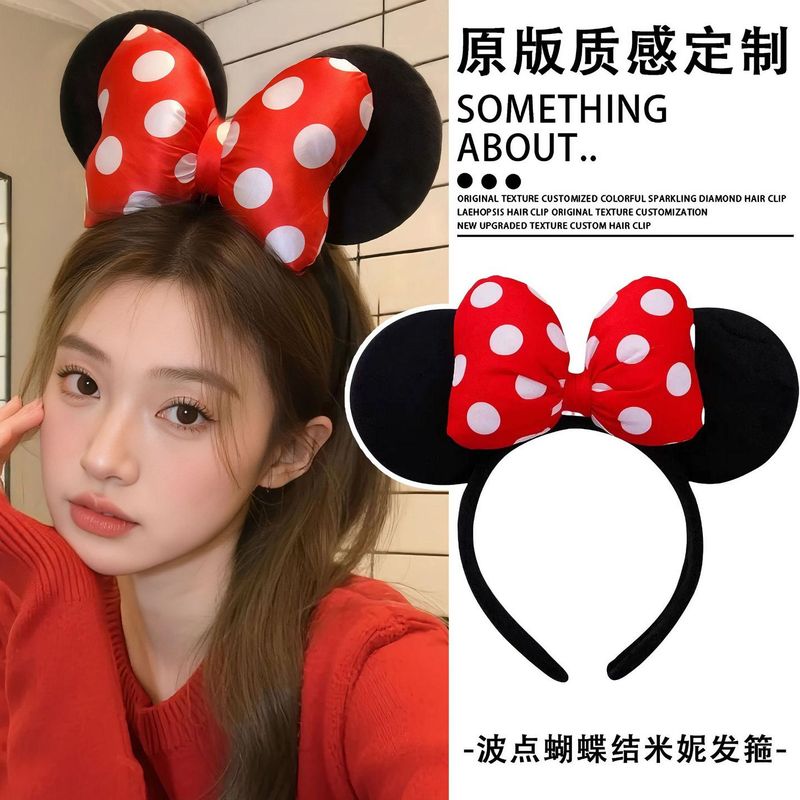 红色波点米奇发箍女2025新款高级感甜美可爱头箍洗脸拍照发卡头饰|undefined