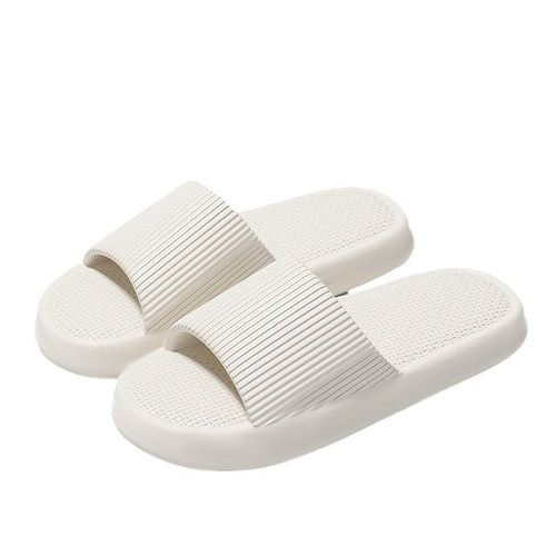 Step-on-feeling slippers for men and women, summer new couple version, thick sole open-toe slippers for indoor and outdoor wear, home and bathroom, anti-slip.