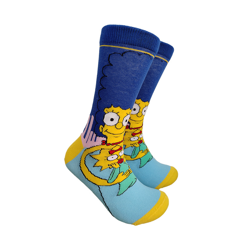 Calcetines de media pantorrilla a la moda con diseño de dibujos animados, creativos y personalizados, de algodón jacquard, de Suri Knitting, suministro transfronterizo.