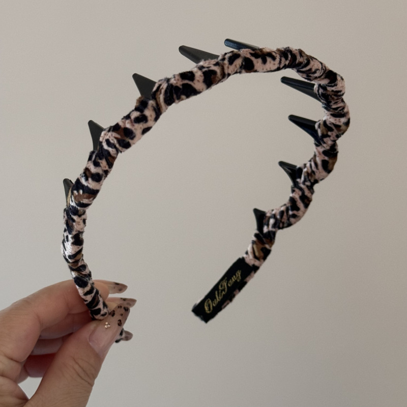 豹纹海绵丝绒发箍组合时尚高颅顶压发头箍高级感女士发卡发饰新款|undefined