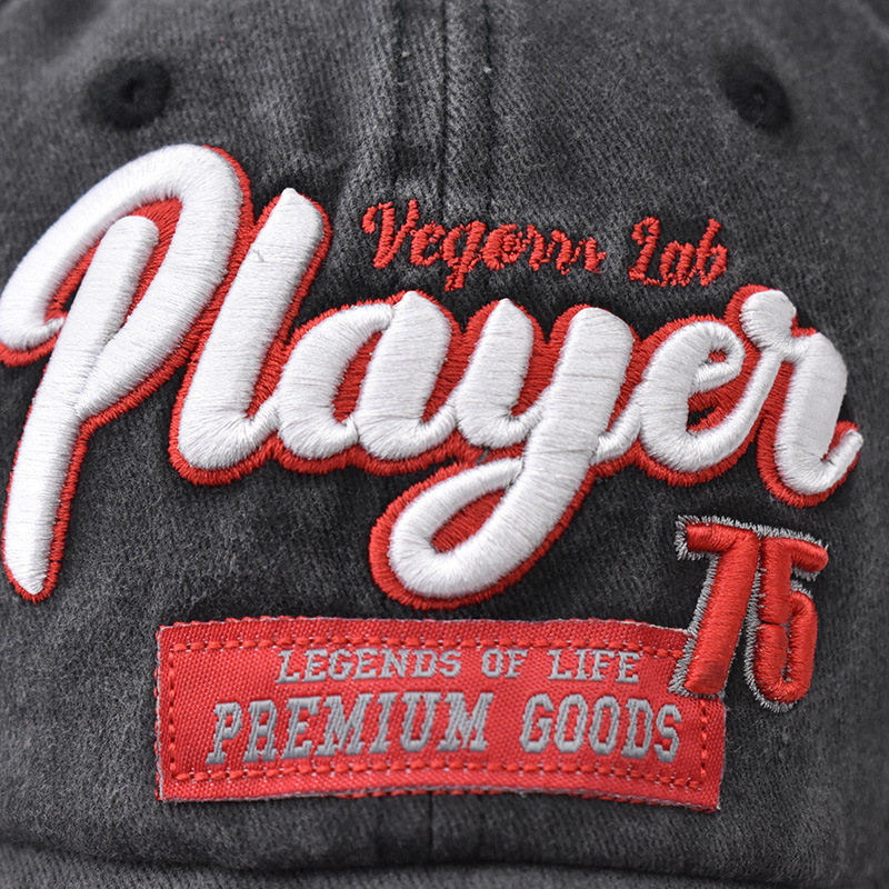 Nuevo sombrero de béisbol transfronterizo jugador de algodón lavado sombrero de sol bordado estilo coreano gorra de pico de los hombres