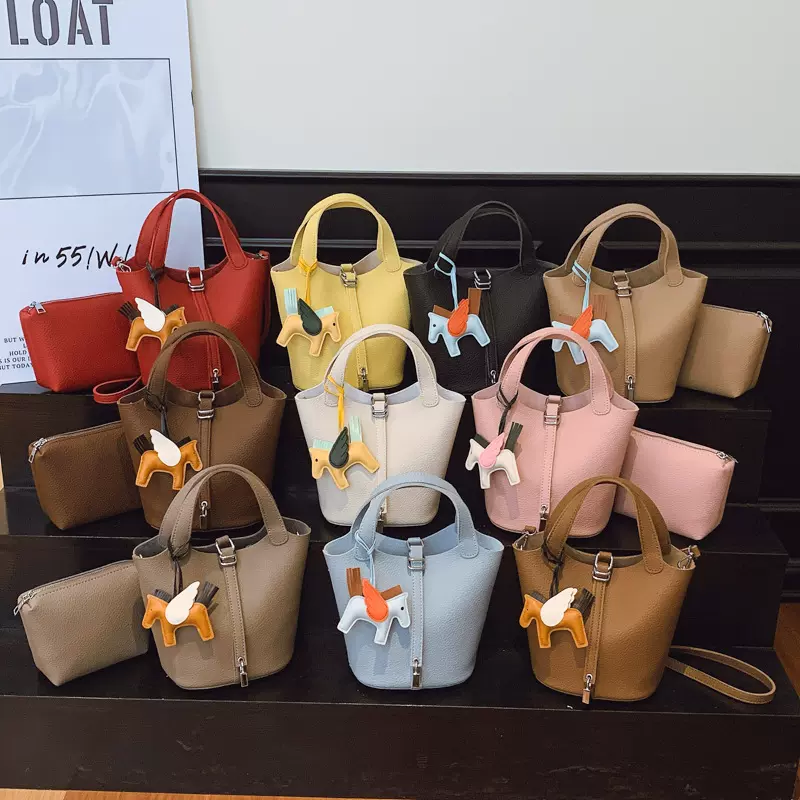 高级感小众设计包包女外出通勤流行单肩斜跨包百搭子母手提水桶包