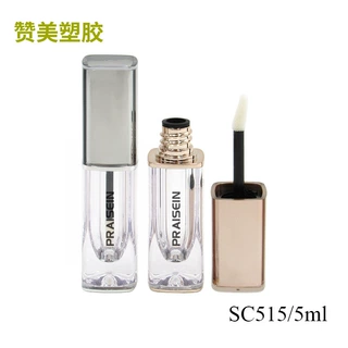 新款唇釉管包材批发5ml方形透明唇彩管空管化妆品包装 可印制logo