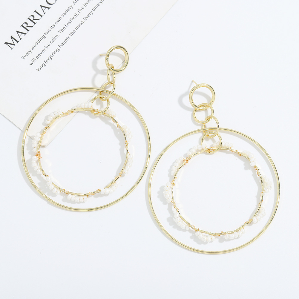 Fashion Double Circle Earrings Wholesale display picture 6