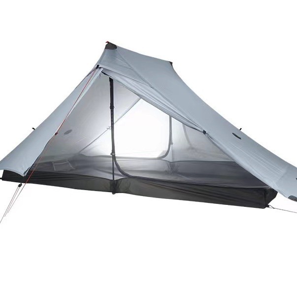 New 15D nylon blue ultra-light convenient double-layer three-season rainproof wind-resistant Mountain double-door camping tent