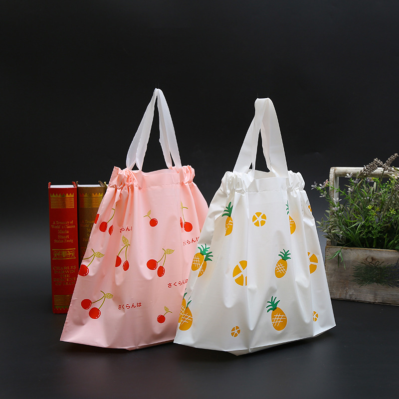 加厚抽绳水果系列包装袋外卖打包袋服装手提袋礼品袋购物胶袋塑料
