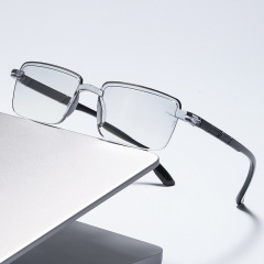 メーカー特許老眼鏡ブルーレイ防止一体式シンプル老人眼鏡PCフレームレス角型遠視眼鏡卸売り