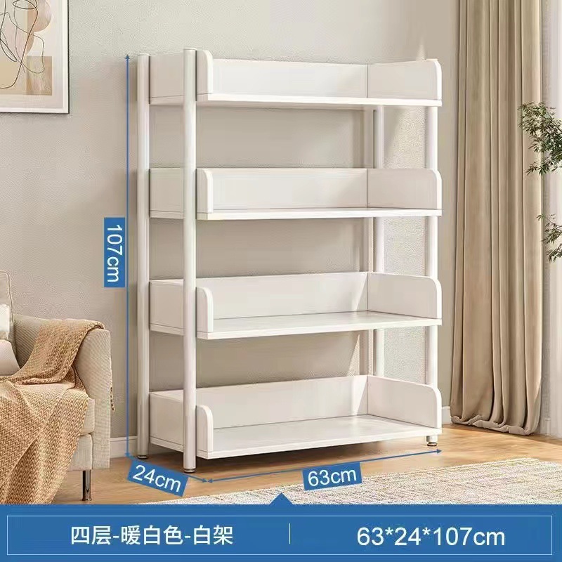 Estante de libros simple de hierro forjado doméstico de almacenamiento de suelo estante de exhibición estante de almacenamiento estante de estante de almacenamiento estante de biblioteca para estudiantes