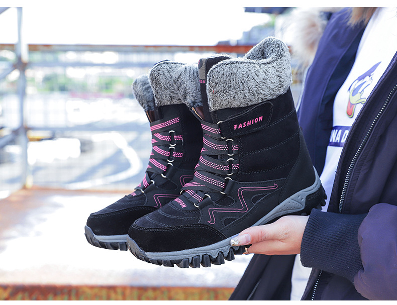 Women's Snow Boots Plush Lined Warm Winter Cold Resistant Boots_voghion.com