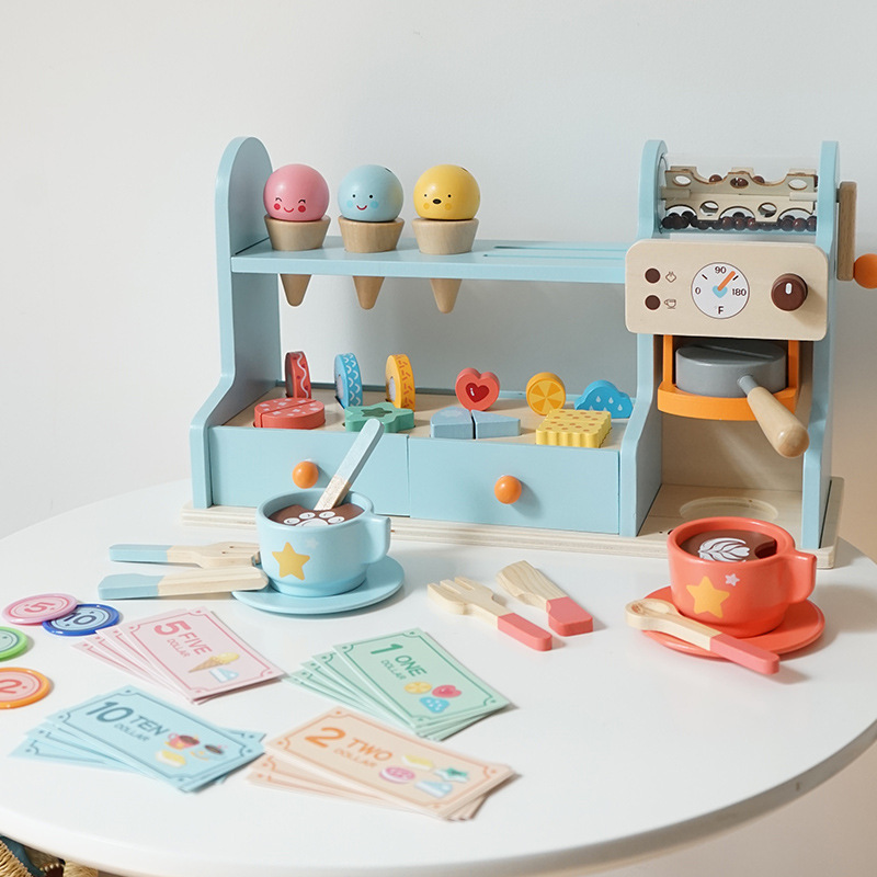 Children's wooden toy for ice cream