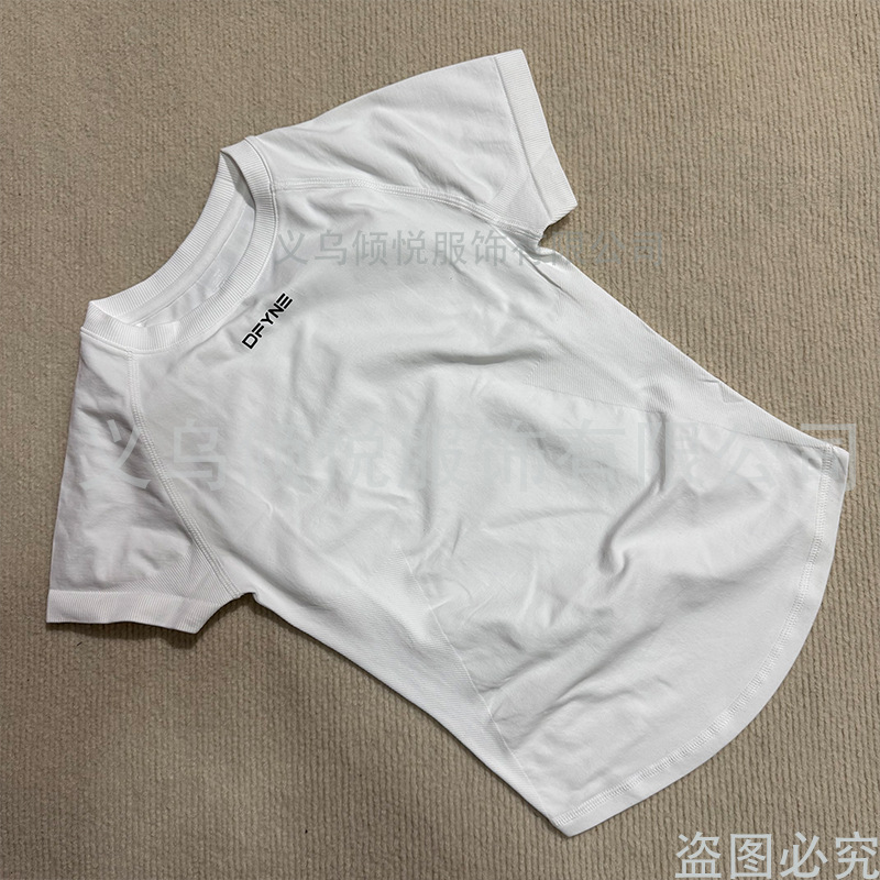 Aliexpress nuevo DFYNE mangas cortas mate nylon alta elástica cuerpo apretado sin bordas de acondicionamiento deportivo T mangas cortas