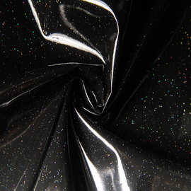75D高弹春亚纺复合满天星珠光黑色离型纸羽绒服棉服夹克面料