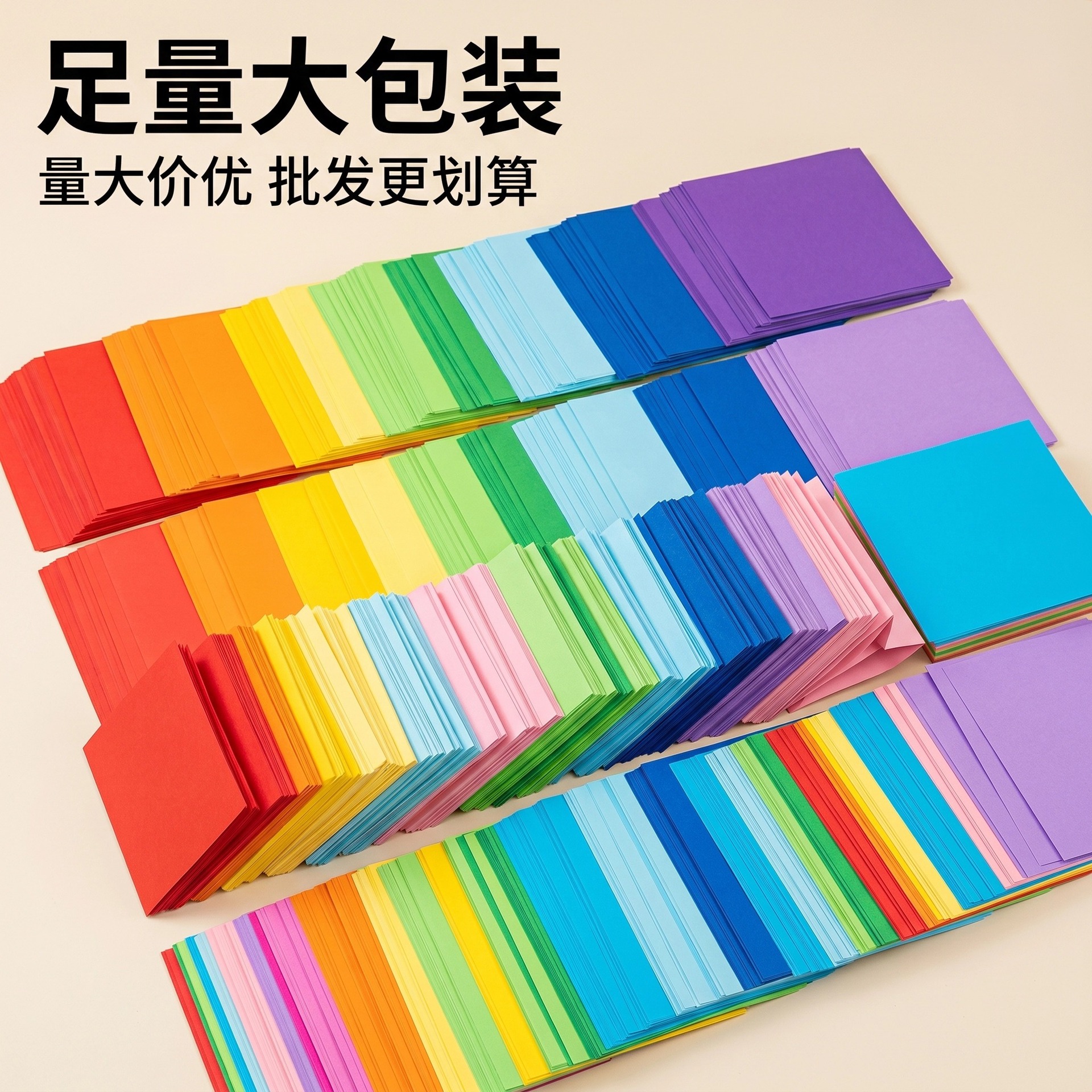 Papel de color para niños estudiante de escuela primaria papel hecho a mano cuadrado A4 cartón duro grueso Papel de jardín de infantes corte papel de color grúa papel plegable