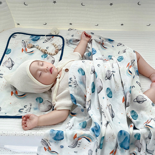 Babycotton gauze thin newborn baby swaddling blanket cover playmat wrap wrap baby carrier towel multi-purpose summer ins