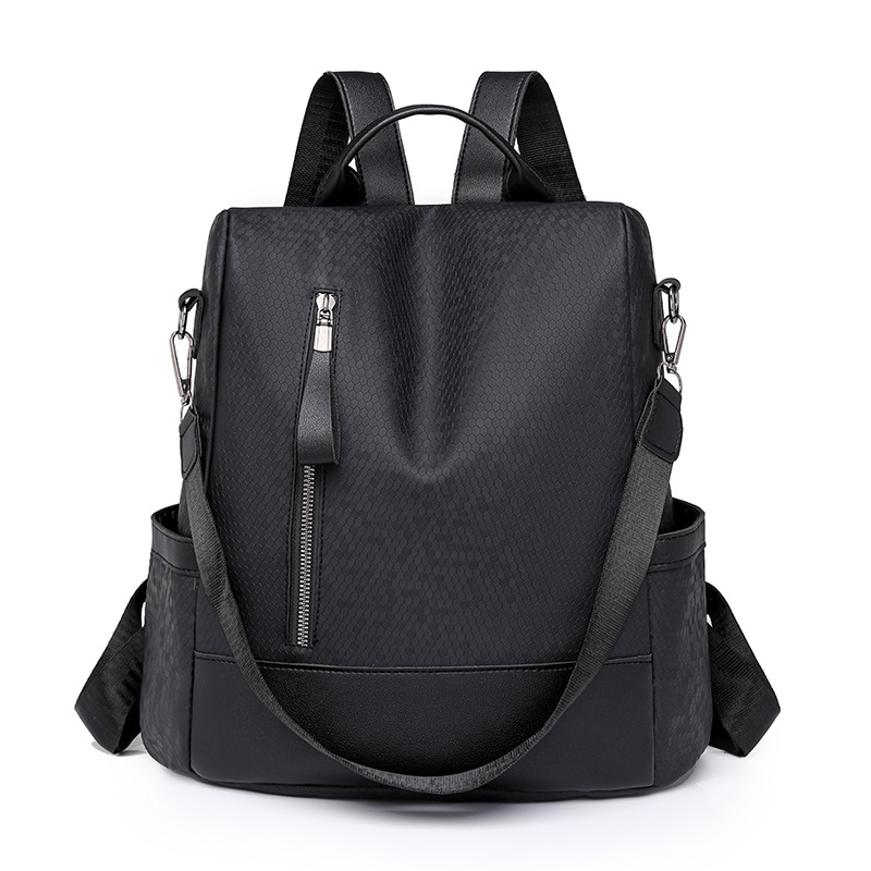 Bolso mujer 2024 verano nuevo color sólido señoras antirrobo mochila de cuero suave simple retro mochila de viaje de viaje