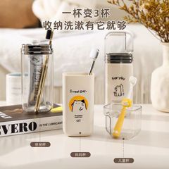 三合一旅行洗漱杯情侣牙刷牙膏漱口杯便捷式旅游牙杯牙缸牙具杯
