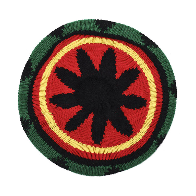 Unisex reggae wollen hoed regenboog gestreepte baret_voghion.com