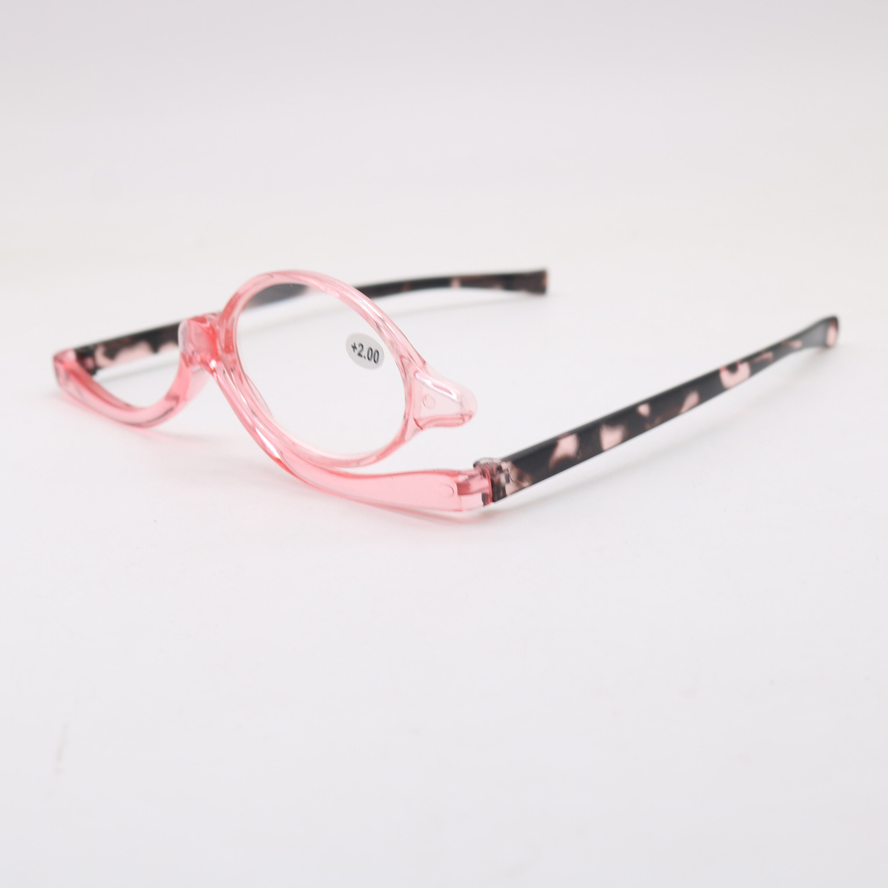 Single piece oval + leopard print legs + pink frame