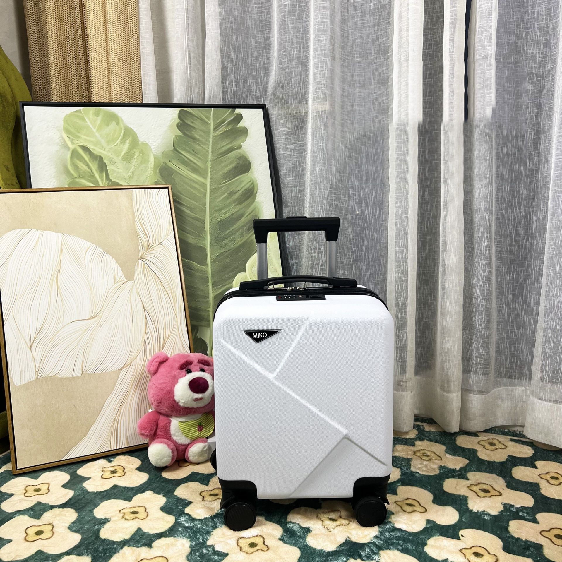 White [frosted scratch-resistant lightning] / 14inch [2 sections of pull rod - applicable below 1.6m]