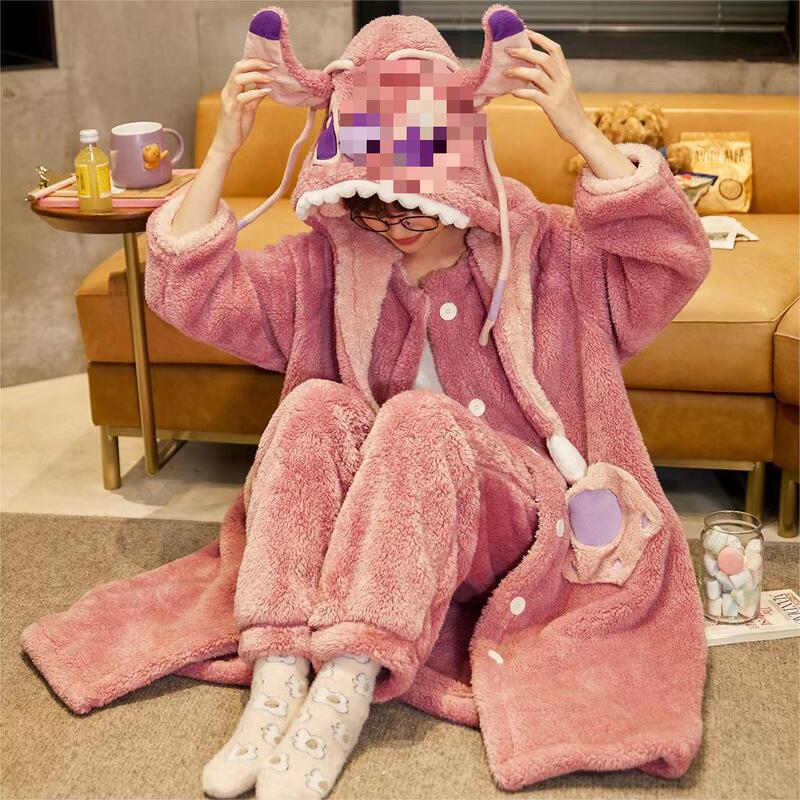 秋冬のベルベットの暖かいサンゴのベルベットのパチャ犬の寝衣の家の服の美楽ティのモンスターのパジャマは代行できます。|undefined