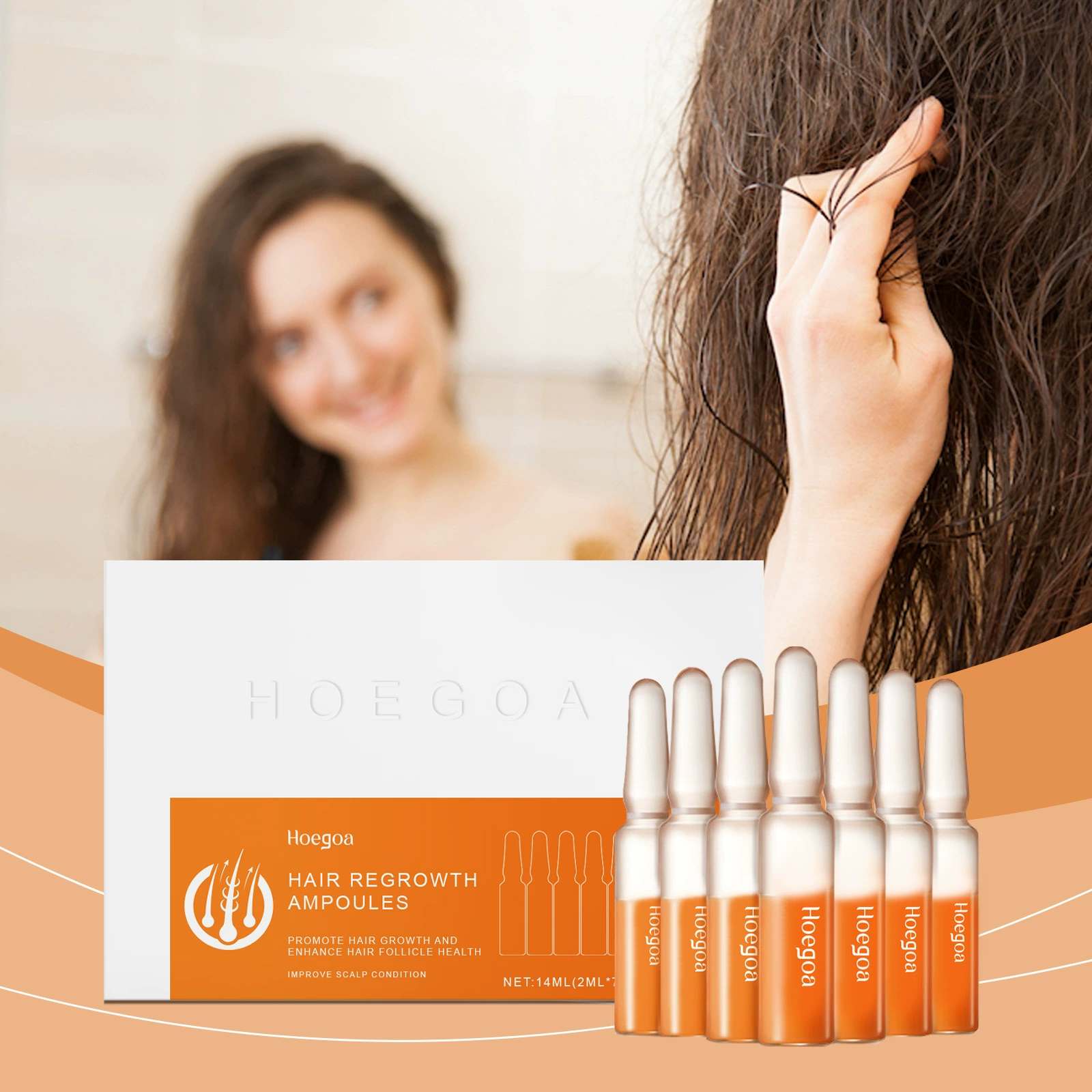 HOEGOA Плотная эссенция для волос Бутылка для питания кожи головы, мягкий блеск, освежающий контроль масла, волосяные фолликулы уход