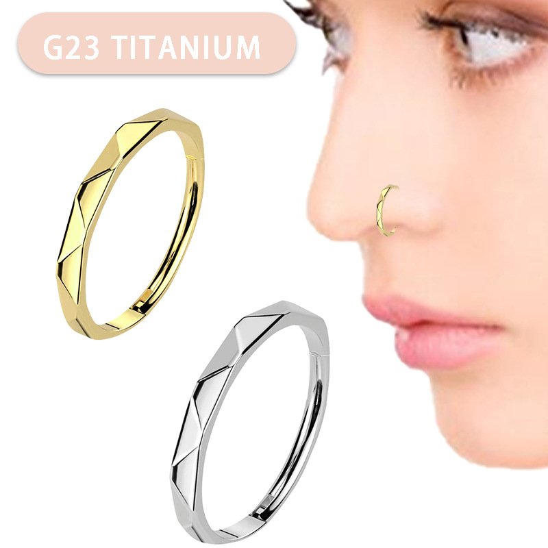 Silver pointed spike labret stud material detail