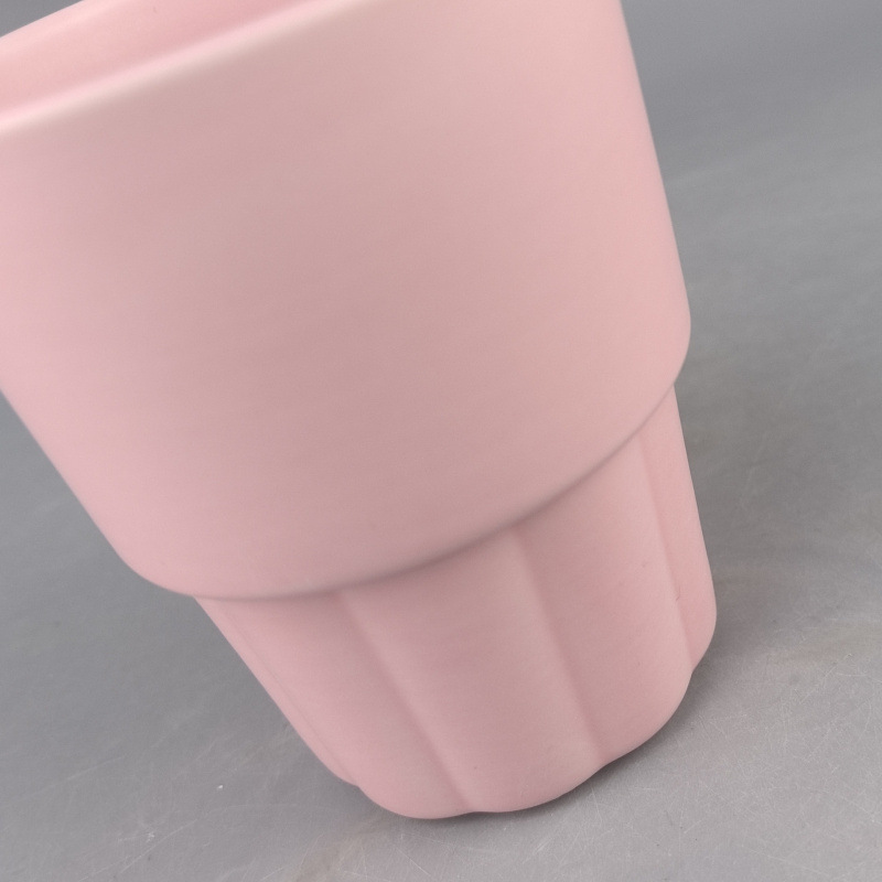 Transfronterizo simple de temperatura media de cerámica macarrón taza de enjuague bucal taza de picnic al aire libre taza de cerámica de color sólido