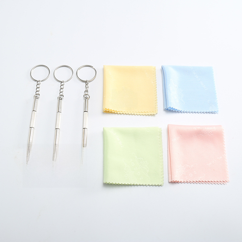 Multifunction Mini Portable Three-in-One Screwdriver, Flower-Printed Multi-Color Lens Cloth, Polarization Test Card, Factory Wholesale