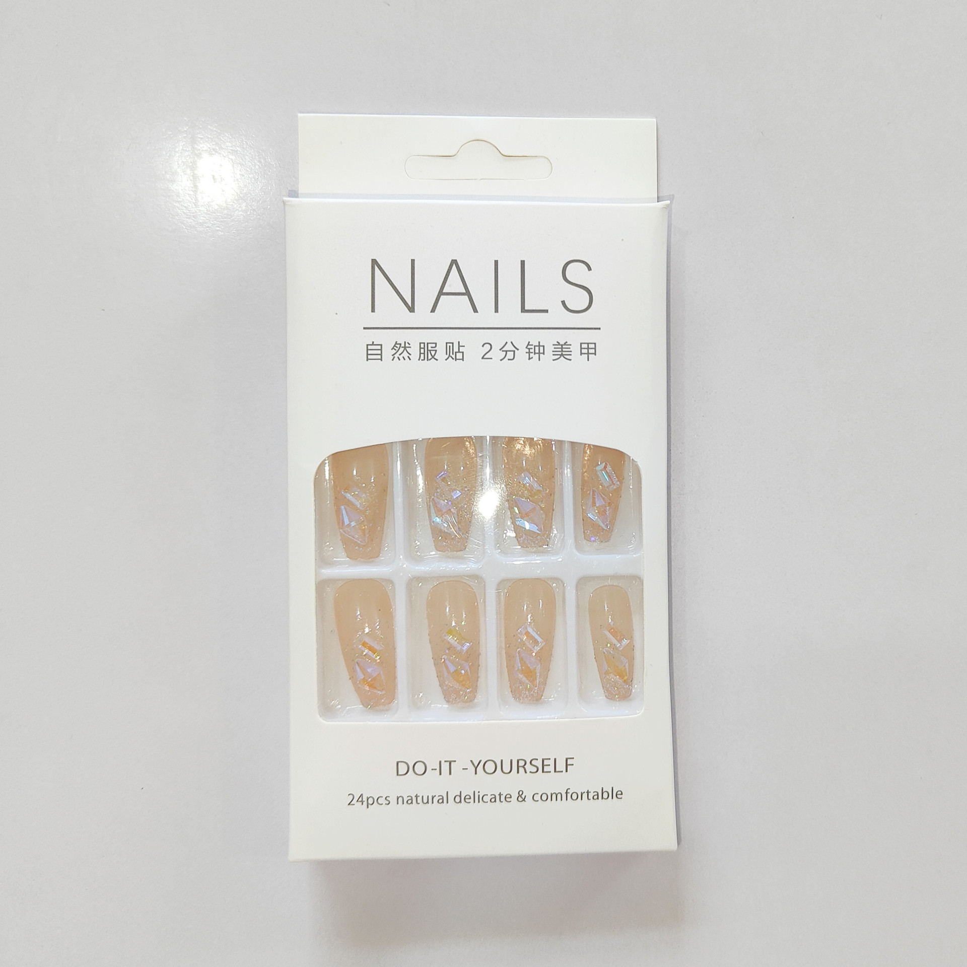 Ins Advanced Nail Art Nails Flash Love Nail Art Removable Nail Pieces Gradient Fake Nail Stickers Wholesale