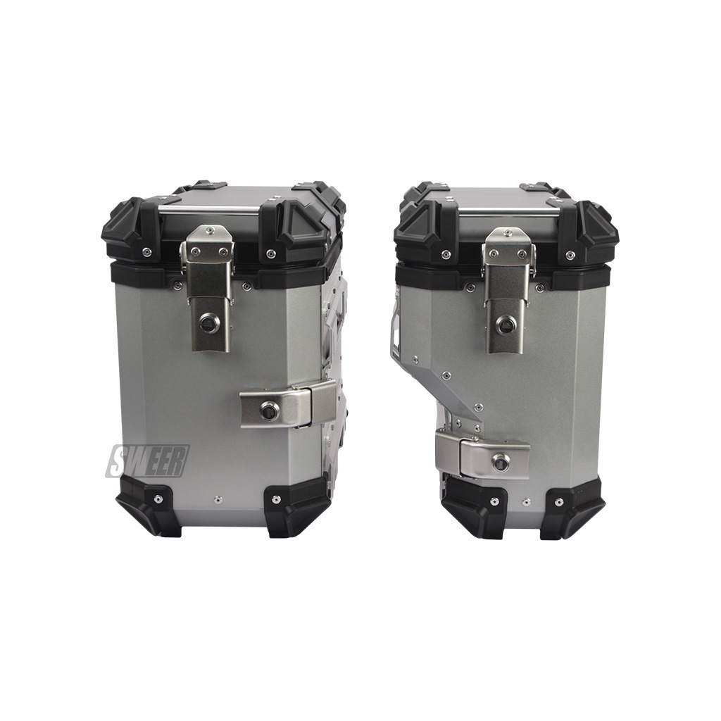 35L Right Hide Exhaust Side Box Motorcycle Universal Aluminum Alloy 45L Tail Box Waterproof Three Boxes Anti-theft Travel Storage Box