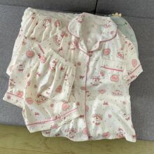 云朵棉睡衣女款夏季甜美卡通短袖三件套宽松薄款学生家居服可外穿