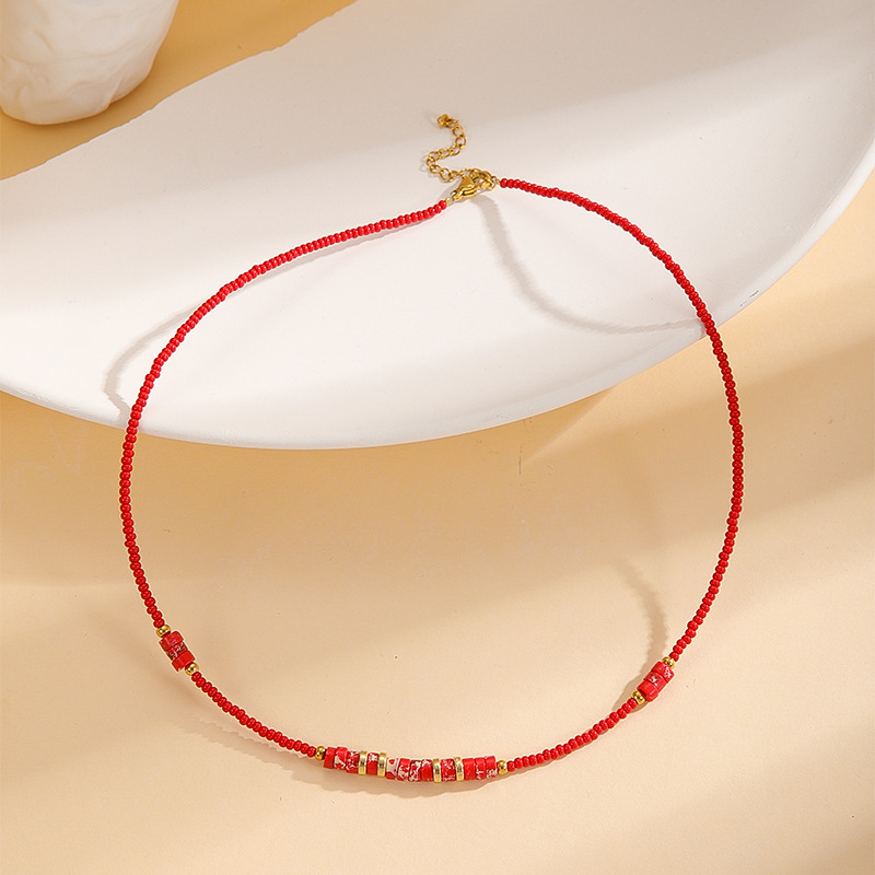 Miyuki Japón importó cuentas redondas Bohemia Picasso pequeño collar de piedra 2023 verano nuevo