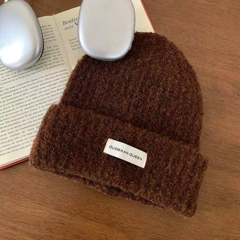 Style Autumn Winter Warm Face Slimming Cold-proof Knitted For Women Korean Patch Soft Pullover Cold Hat_voghion.com