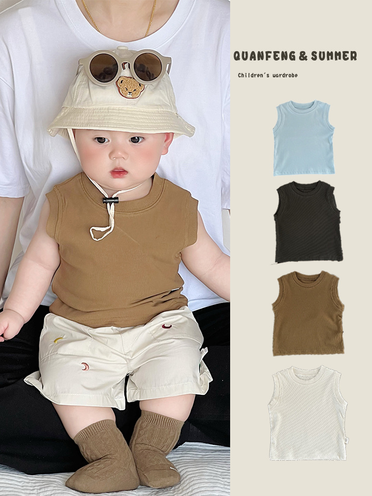 Brand summer thin elastic children's vest for men and women girl's…